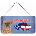 Carolines Treasures SC9924DS612 Woof If You Love America Brussels Griffon Wall or Door Hanging Prints 6 x 12