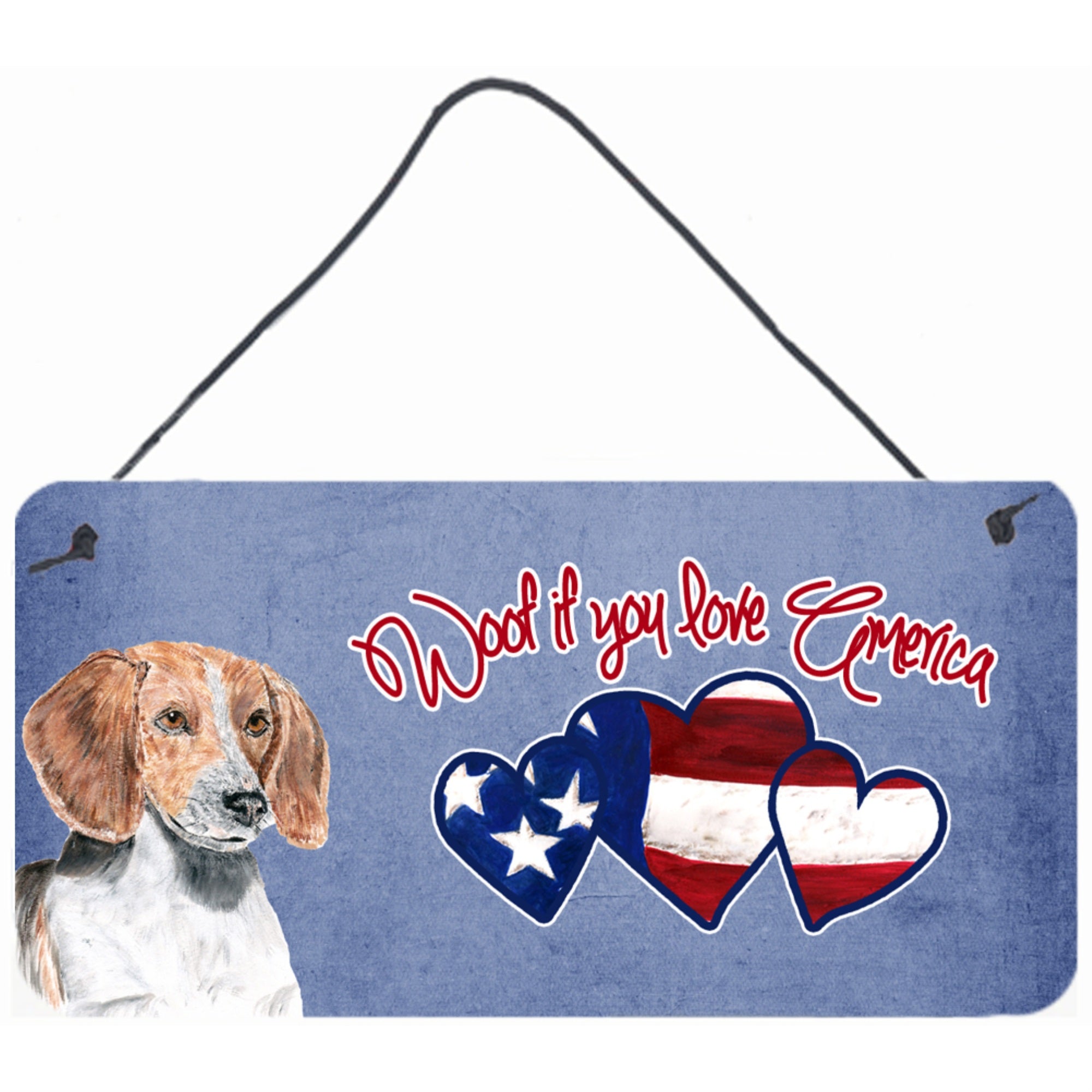 Carolines Treasures Woof If You Love America English Foxhound Wall or Door Hanging Prints 6 x 12