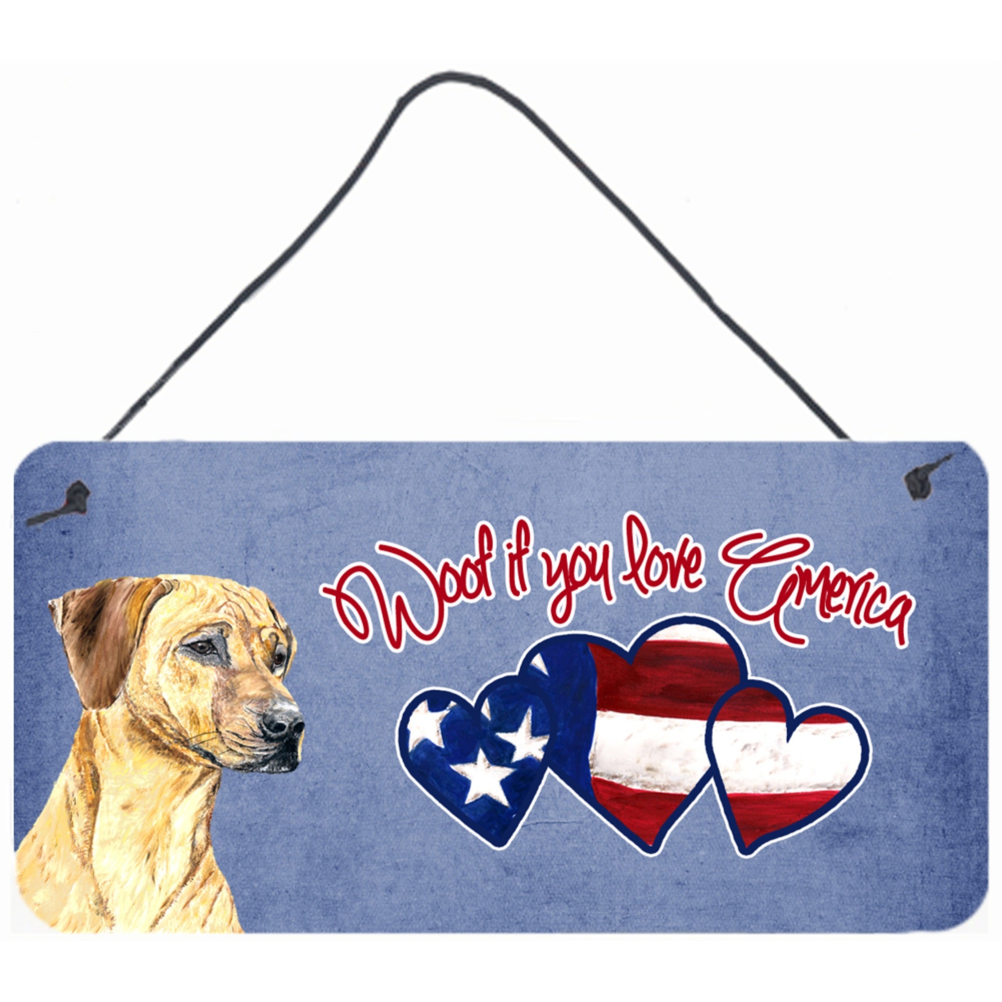 Carolines Treasures Woof If You Love America Rhodesian Ridgeback Wall or Door Hanging Prints 6 x 12