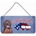 Carolines Treasures Woof If You Love America Chocolate Labrador Wall or Door Hanging Prints 6 x 12