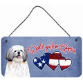 Carolines Treasures SC9946DS612 Woof If You Love America Shih Tzu Wall or Door Hanging Prints 6 x 12