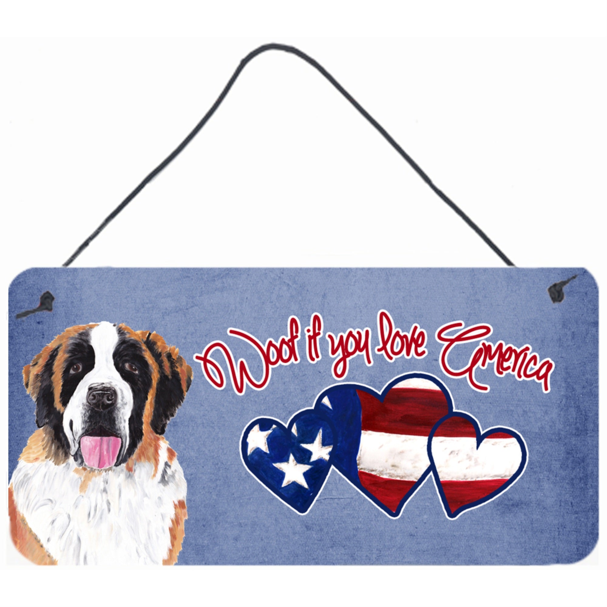 Carolines Treasures Woof If You Love America Saint Bernard Wall or Door Hanging Prints 6 x 12