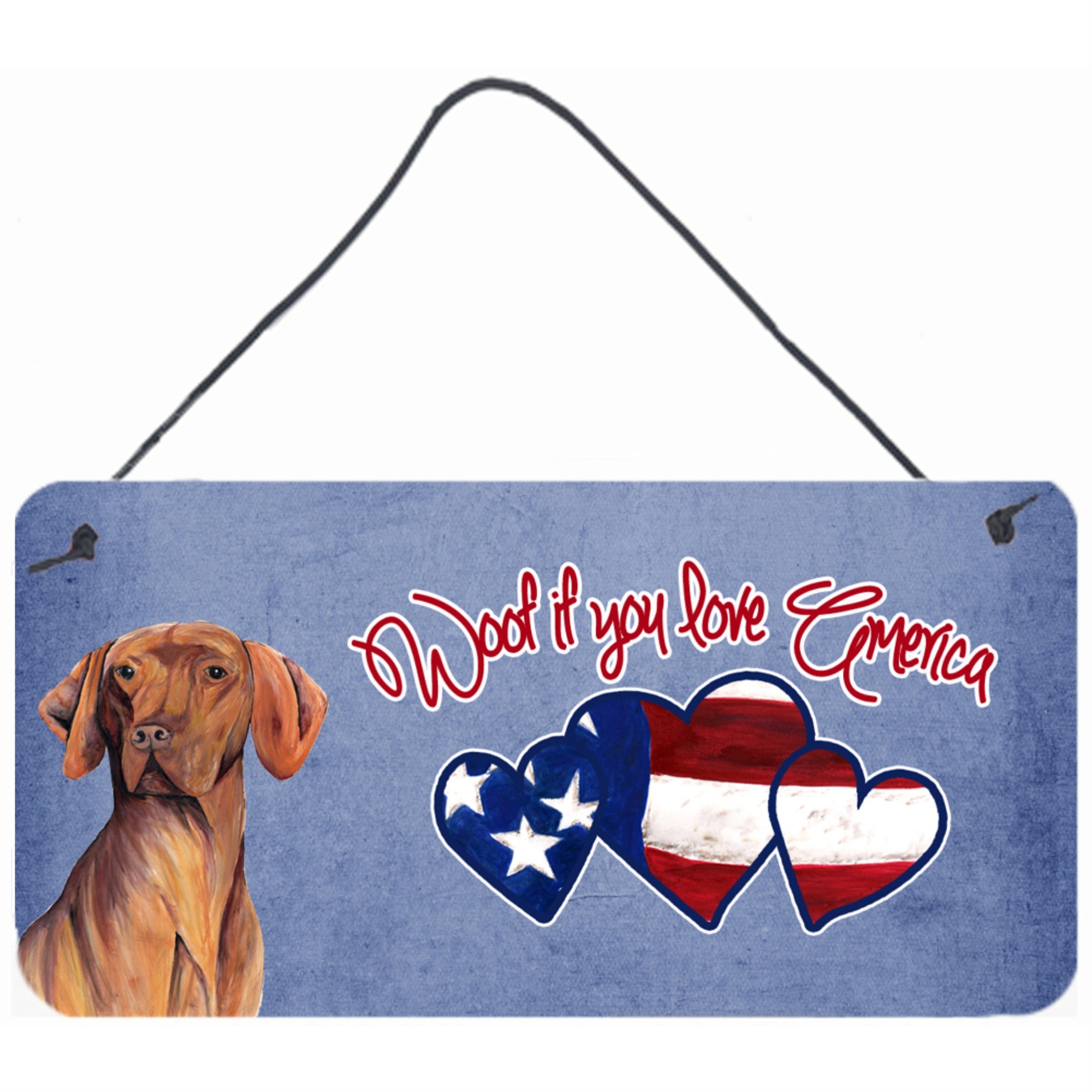 Carolines Treasures SC9951DS612 Woof If You Love America Vizsla Wall or Door Hanging Prints 6 x 12