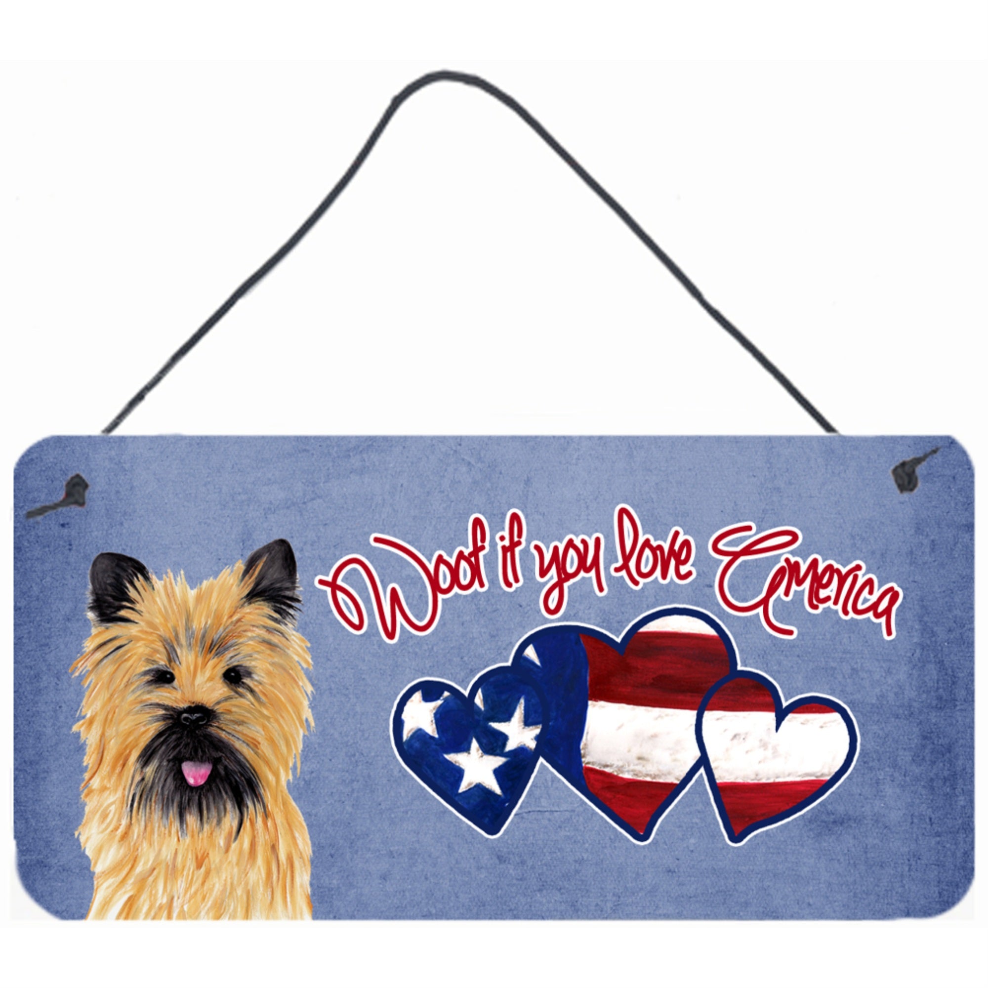 Carolines Treasures SC9954DS612 Woof If You Love America Cairn Terrier Wall or Door Hanging Prints 6 x 12