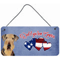 Carolines Treasures SC9956DS612 Woof If You Love America Airedale Wall or Door Hanging Prints 6 x 12