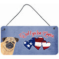 Carolines Treasures Woof If You Love America Fawn Pug Wall or Door Hanging Prints 6 x 12