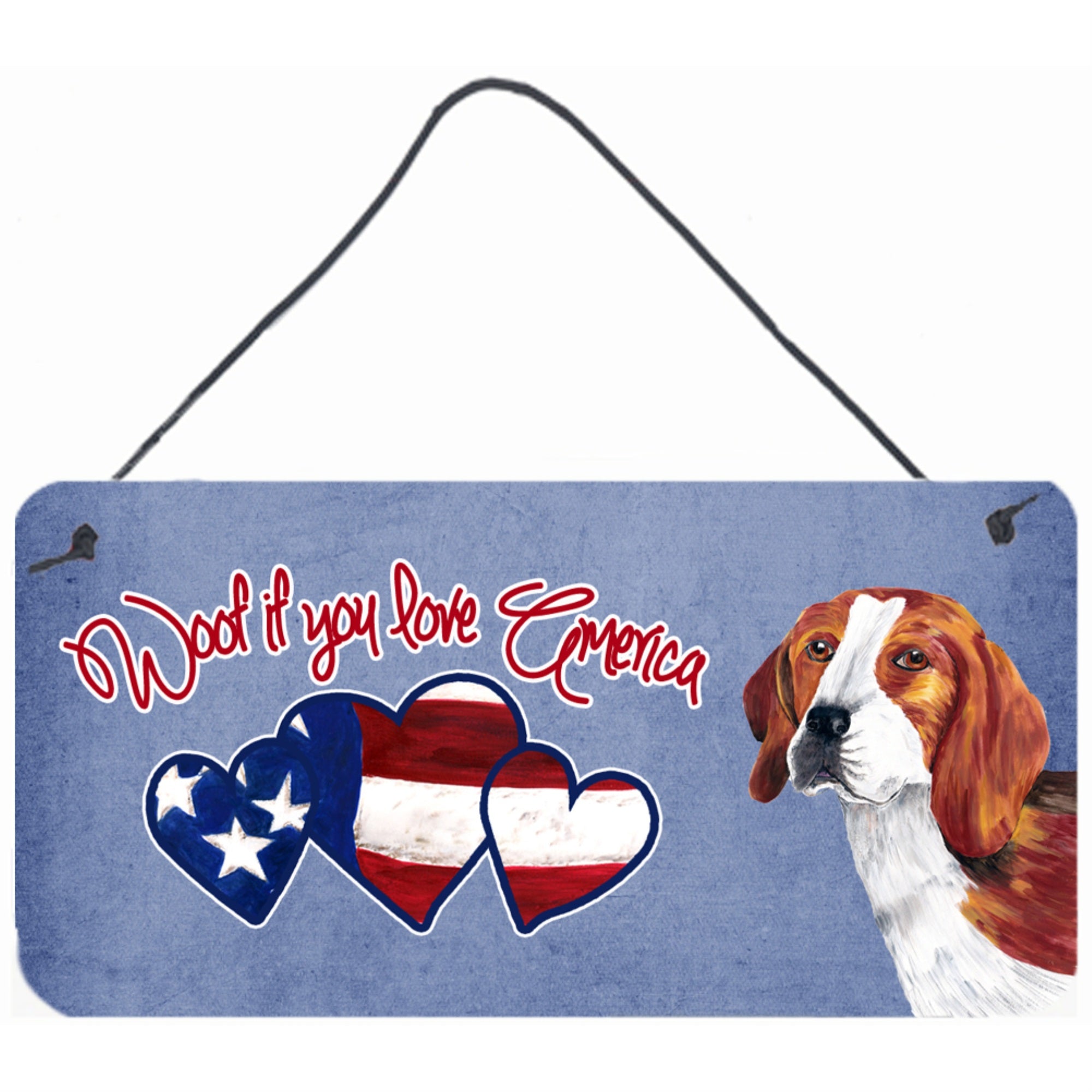 Carolines Treasures Woof If You Love America Beagle Wall or Door Hanging Prints 6 x 12