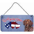 Carolines Treasures SC9961DS612 Woof If You Love America Dachshund Wall or Door Hanging Prints 6 x 12