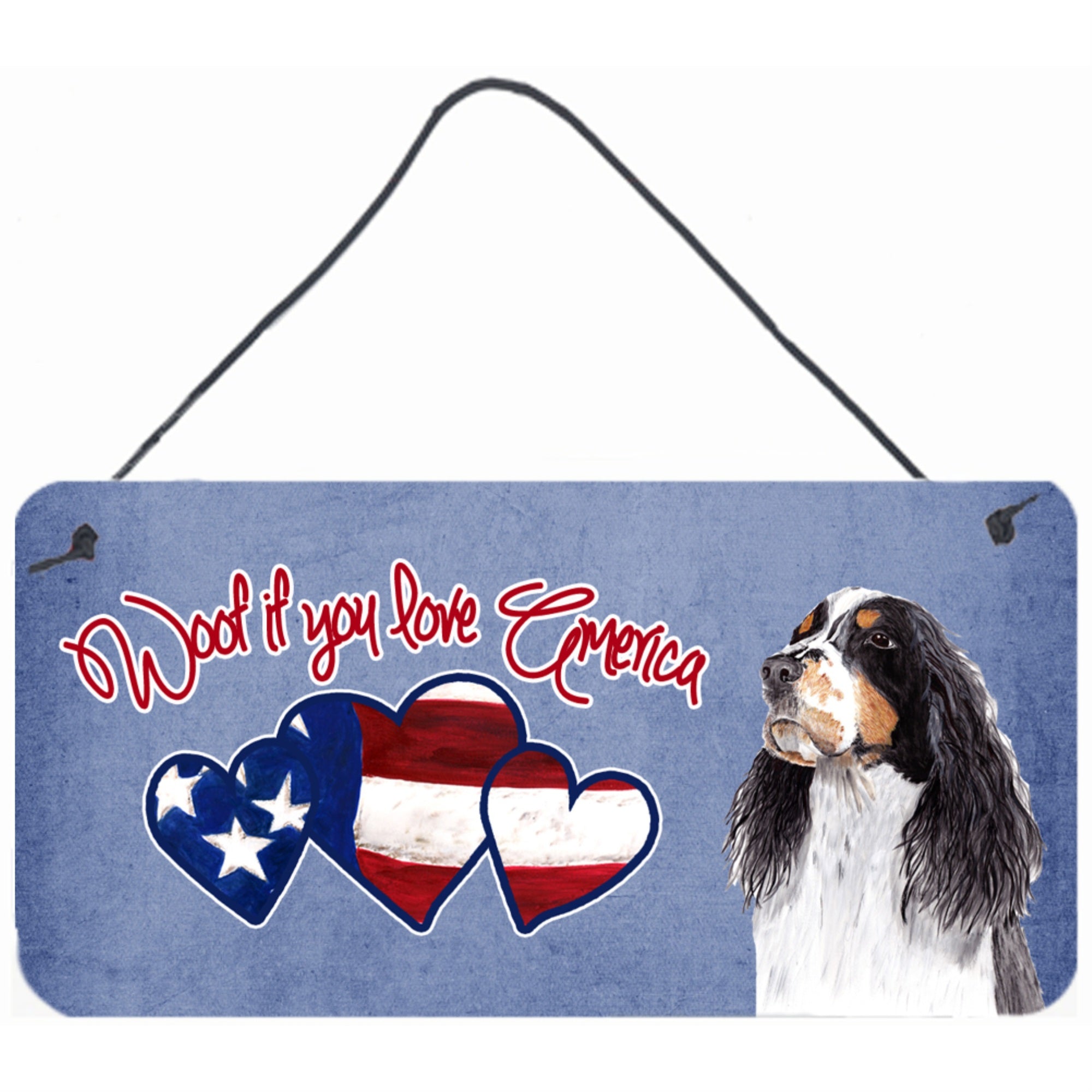 Carolines Treasures SC9969DS612 Woof If You Love America Springer Spaniel Wall or Door Hanging Prints 6 x 12