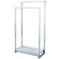 Kingston Brass SCC8261 Edenscape Pedestal 2-Tier Steel Construction Towel Rack with Wooden Case, Polished Chrome