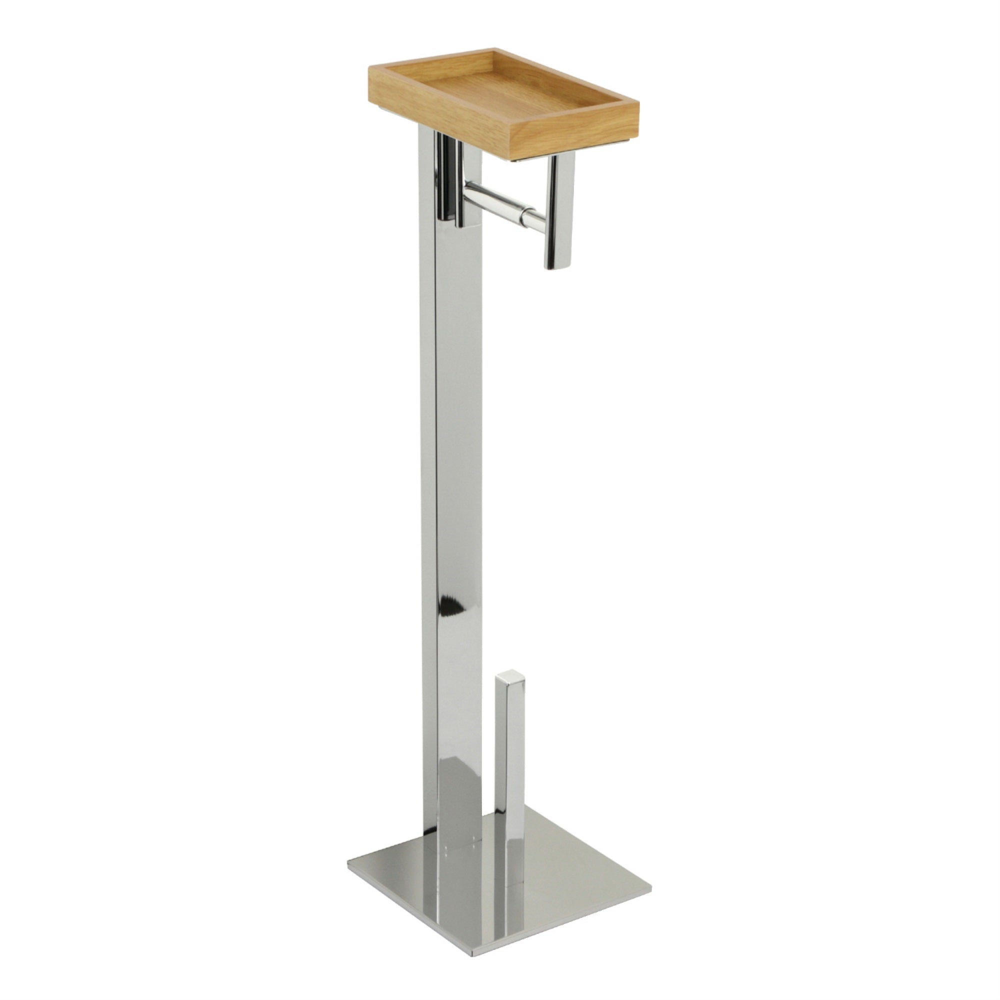 Edenscape SCC8501 Edenscape Freestanding Toilet Paper Holder with Storage Shelf, Polished Chrome