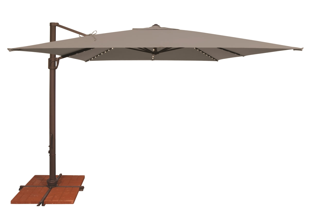 Simplyshade Ssad45Sl-10Sq00-A40433 Bali Pro 10 Ft. Square Starlight Sunbrella Cantilever With Cross Base  Cast Silver