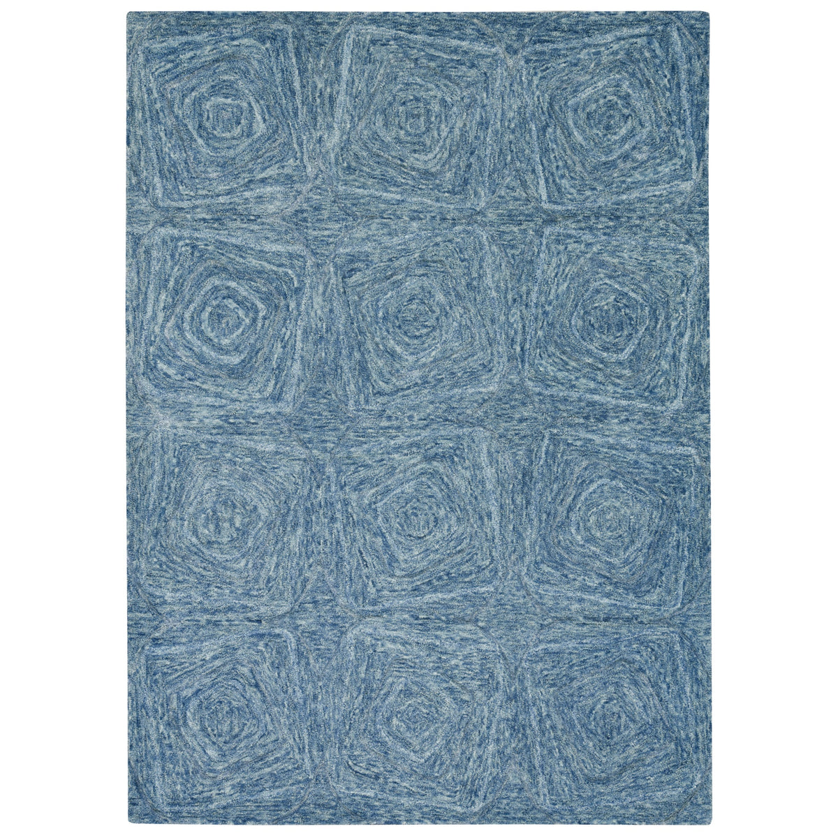 Serenity 1263 Navy Geo Area Rug, Size  76 Inch  X 96 Inch