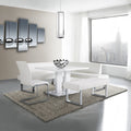 Amanda 3 Piece White Rectangular Dining Set