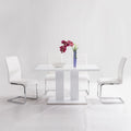 Amanda 5 Piece White Rectangular Dining Set
