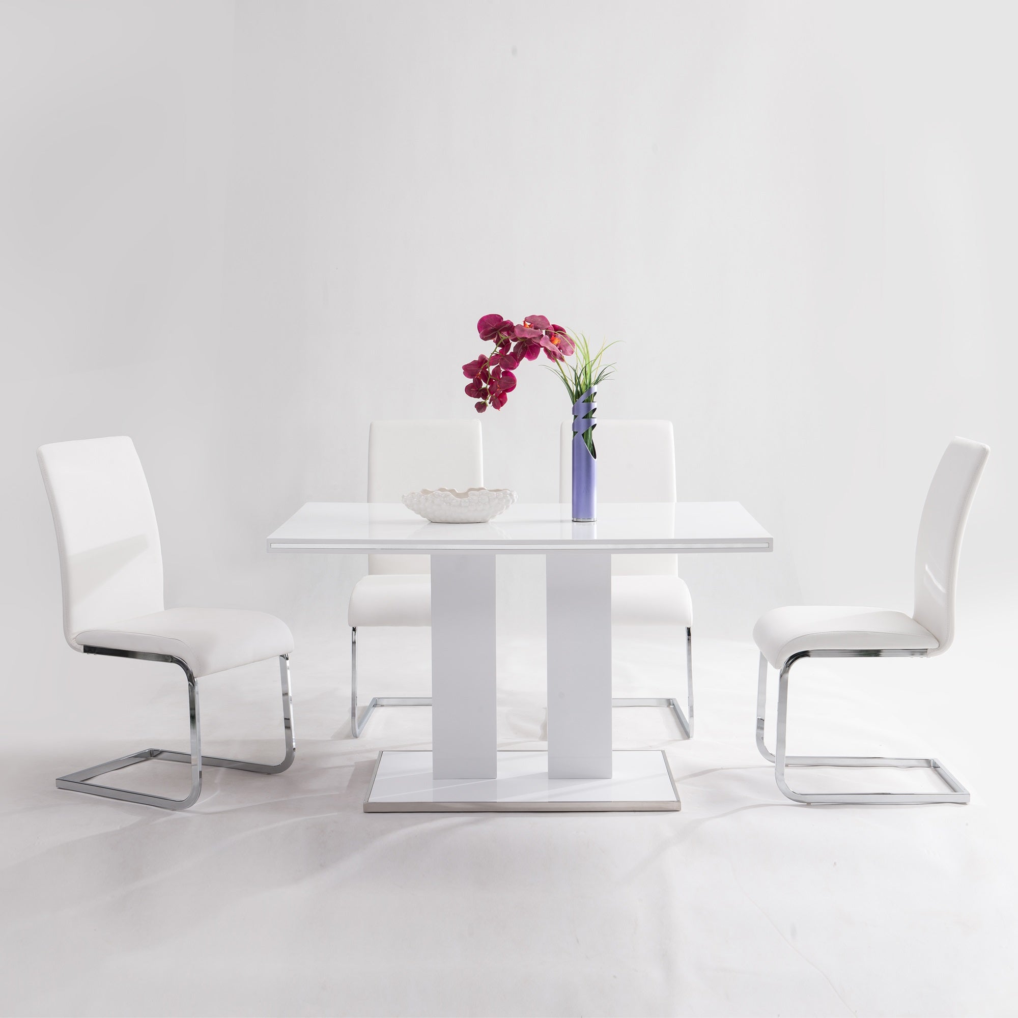 Amanda 5 Piece White Rectangular Dining Set