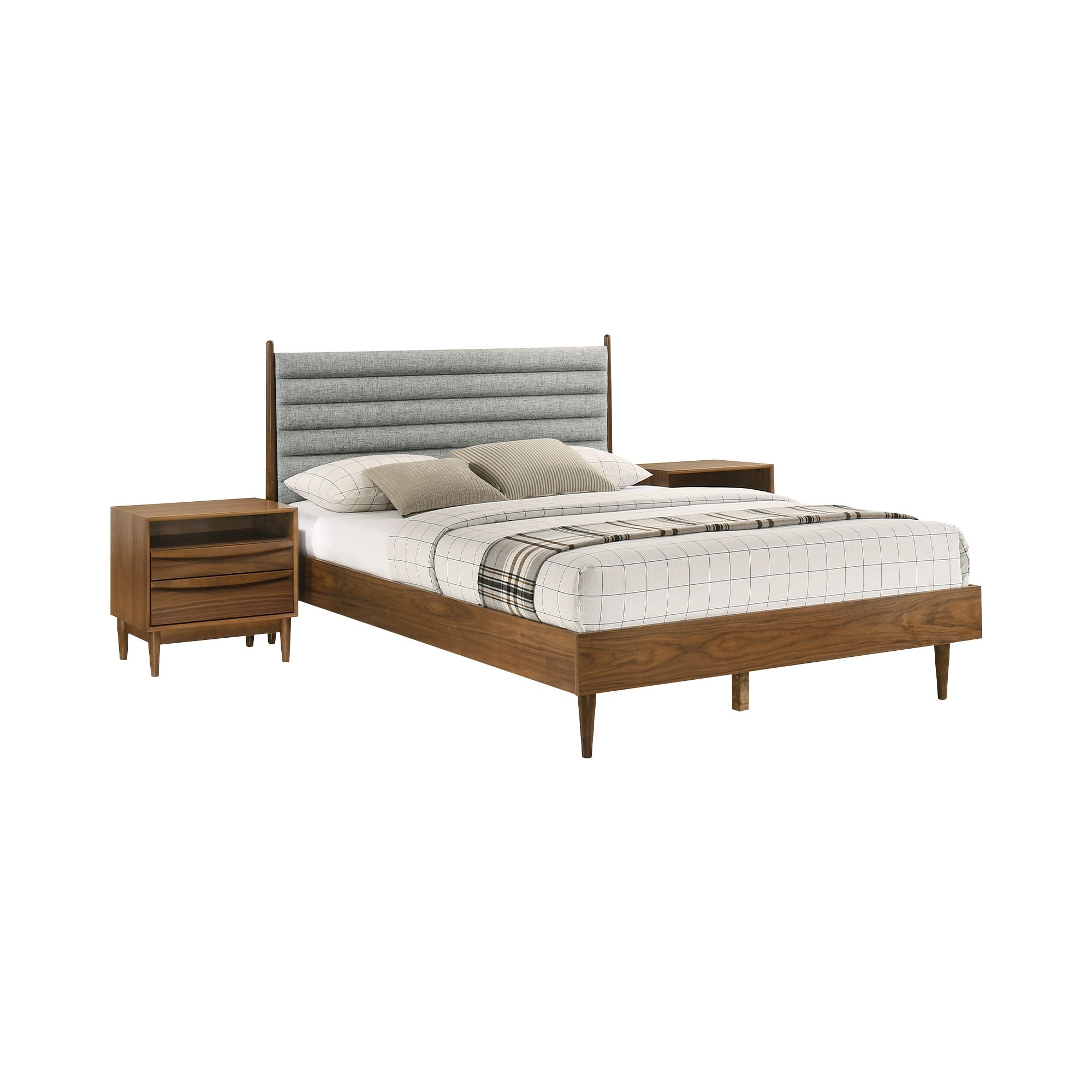 Artemio Queen 3 Piece Wood Bedroom Set in Walnut Finish
