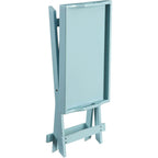 Folding TV Tray Bedside Table in Light Blue Teal Turquoise Seafoam Wood Finish