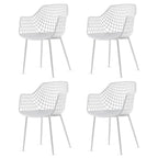Set of 4 Modern Mid-Century White Mesh Dining Chair with Ergonomic Backrest
