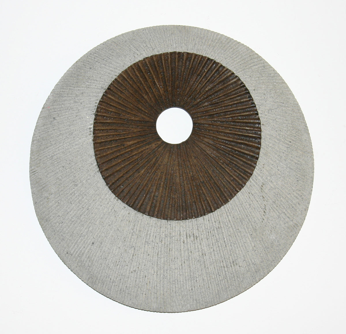 Round Double Layer Wall Decor, Ribbed Finish, 14 X 2.2