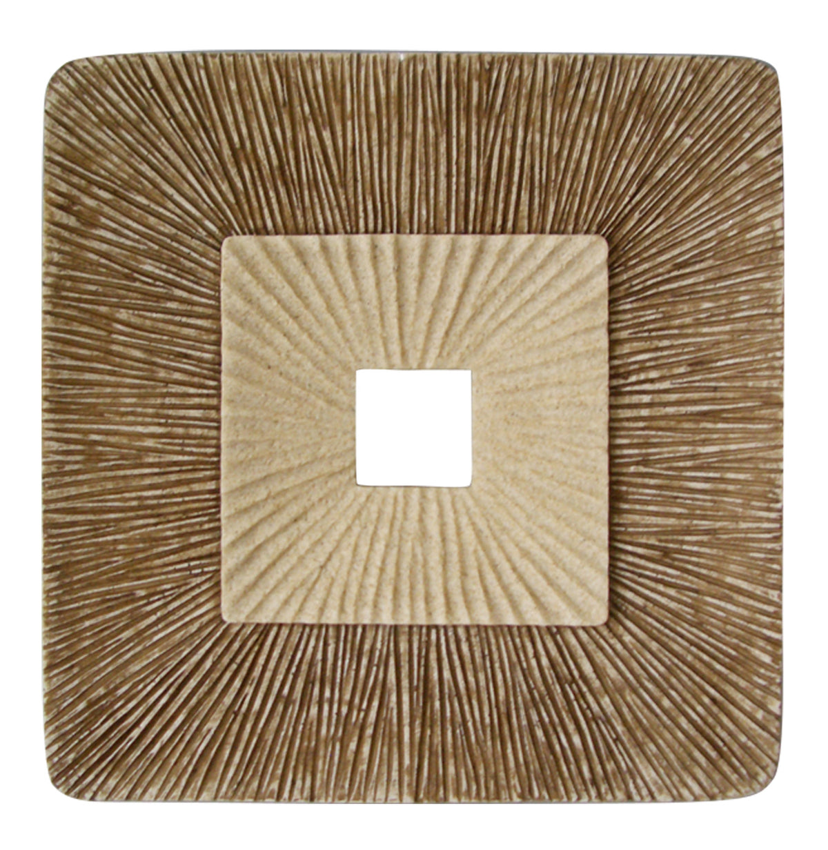 Square Double Layer Ribbed Wall Plaque 14 Inch  X 2 Inch