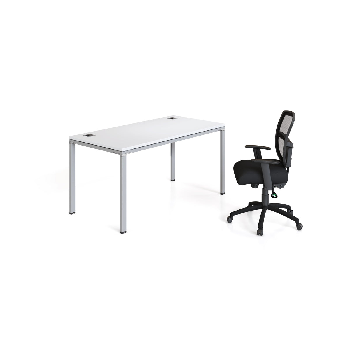 Boss Office Products Single Desk, 66 Inch  X 30 Inch  Desk Top, White