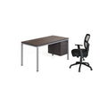 Boss Office Products Single Desk With (1) Pedestal, 66 Inch  X 24 Inch  Desk Top (Ea), Driftwood