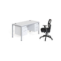 Boss Office Products Single Desk With (2) Pedestals, 66 Inch  X 24 Inch  Desk Top, White