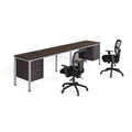 Boss Office Products Double Desk, Side By Side With (2) Pedestals, 48 Inch  X 24 Inch  Desk Top (Ea), Driftwood