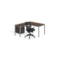 Boss Office Products L Desk With Return And (1) Pedestal,  71 Inch  X 30 Inch Desk Top (Ea), Driftwood