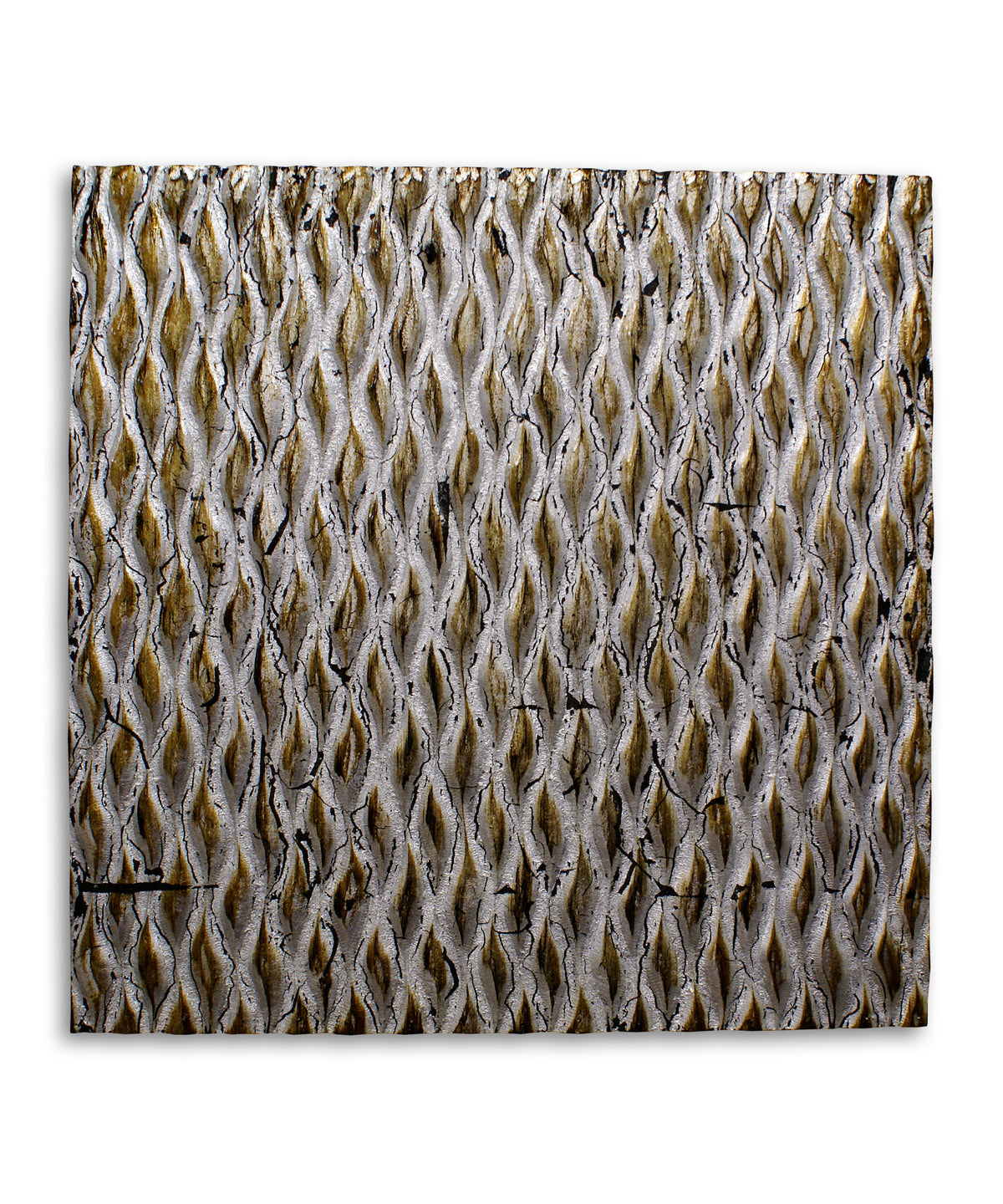 Metallic Ridge Silver Wall Art..36 X 36