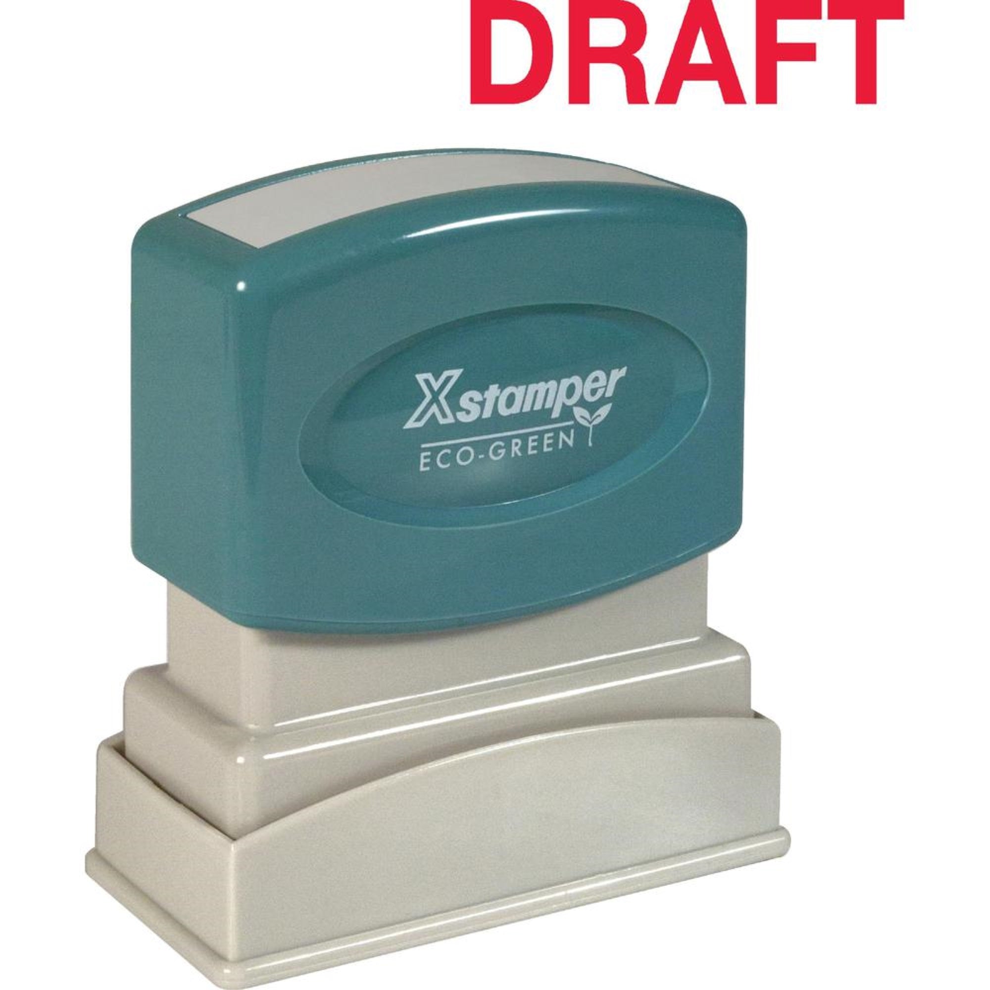 Xstamper Draft Stamp - Message Stamp - Draft - 0.50 Impression Width X 1.63 Impression Length - 100000 Impression(S) - Red - Rec
