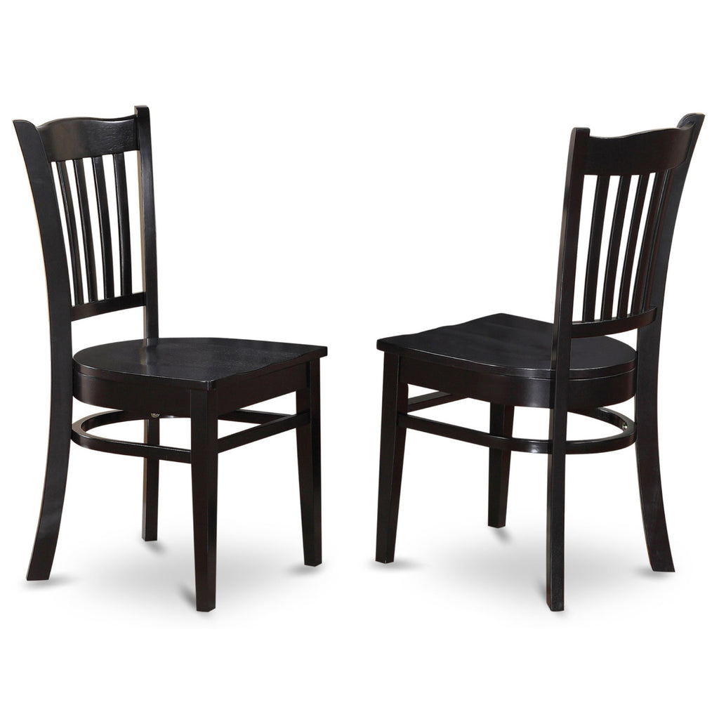 East West Furniture Shelton 5 Piece Dinette Set for 4 Includes a Round Kitchen Table with Pedestal and 4 Dining Chairs, 42x42 Inch, Black