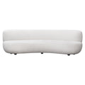 Simone Curved Sofa in White Sheepskin Fabric by Diamond Sofa