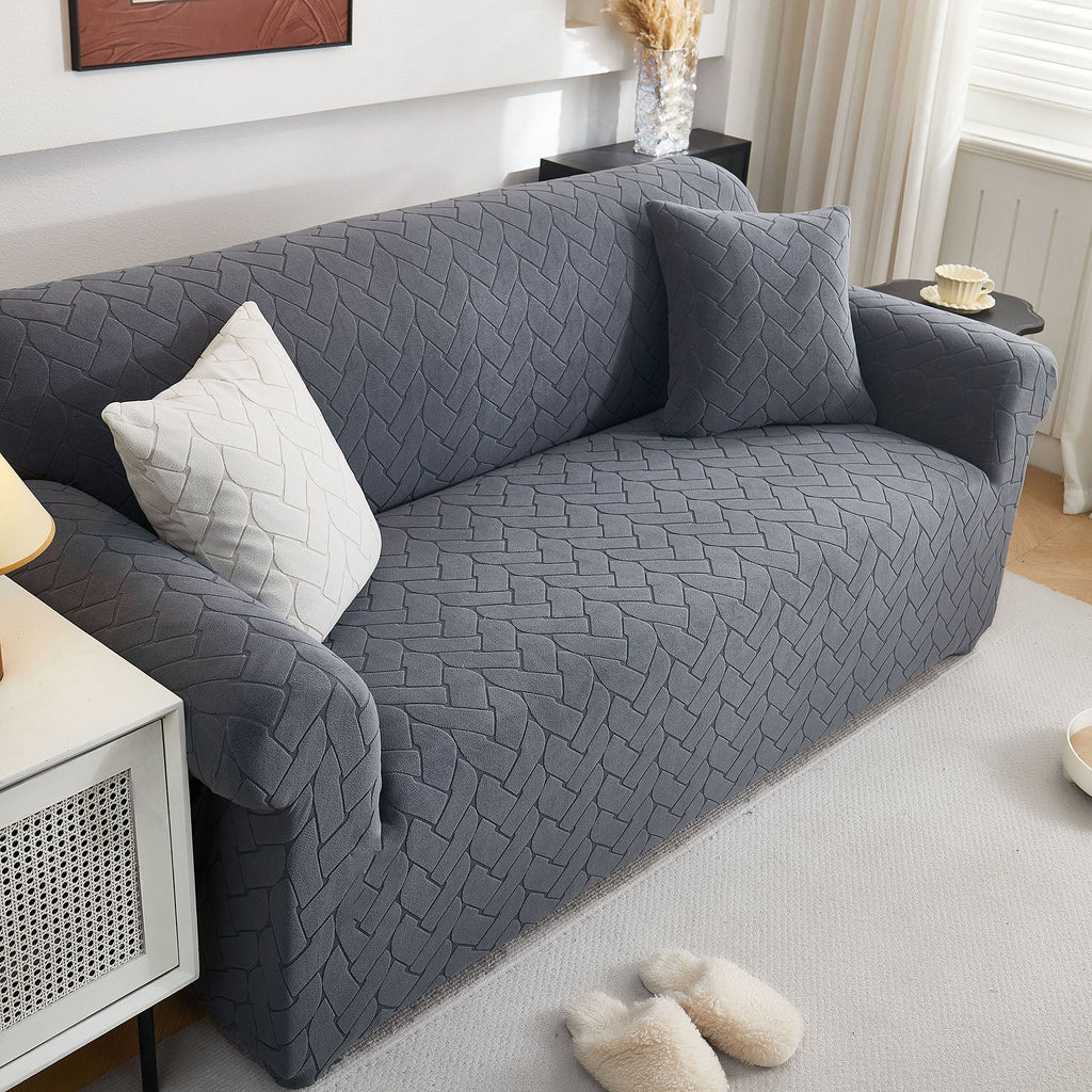 3D Jacquard Couch Slipcover, Washable Non Slip Soft Couch Sofa Cover for Kids, Pets