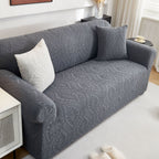 3D Baroque Floral Stretch Sofa Cover Elastic Polar Fleece Couch Slipcover with Straps