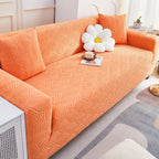 3D Leaves Jacquard Couch Slipcovers Non-Slip Cozy Stretchy Couch Covers for Sectional