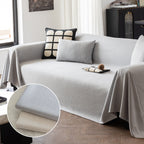 Herringbone Textured Sofa Throw Blanket, Durable Pet Friendly Modern Couch Slipcover