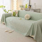 Durable Cooling Couch Cover for Dogs Textured Chic Leaf Summer Throw Cover Blanket