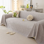 Durable Cooling Couch Cover for Dogs Textured Chic Leaf Summer Throw Cover Blanket