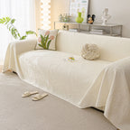 Durable Cooling Couch Cover for Dogs Textured Chic Leaf Summer Throw Cover Blanket