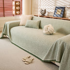 Linen-Look Textured Couch Throw Cover, Breathable Sofa Blanket & Furniture Protector