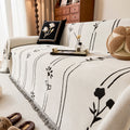 Chenille Jacquard Sofa Throw Cover with Tassel Soft Thick Couch Protector Blanket