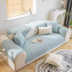 Quilted Geometric Cotton Sofa Cover, Non-Slip & Thick Padded Furniture Covers