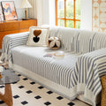 Boho Stripe Sectional Couch Cover Soft Chenille Sofa Slipcovers Blanket on The Sofa for Living Room