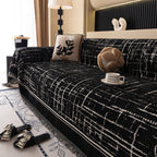 Modern Couch Protector Blanket Woven Chenille Sofa Cover Throw with Artistic Grid
