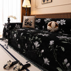 Luxury Thickened Sofa Throw Cover, Decorative Cozy Floral Jacquard Couch Cover Blanket