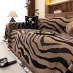 Zebra Striped Chenille Throw Sofa Cover Full-Cover Decorative Furniture Slipcover