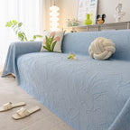 Durable Cooling Couch Cover for Dogs Textured Chic Leaf Summer Throw Cover Blanket