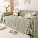 Modern 3D Water Ripple Sofa Cover, Non-Shedding Cream Style Furniture Protector Throw